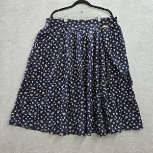 Torrid X Marilyn Monroe‎ Women Skirt 1 Blue Floral A-Line Casual Logo